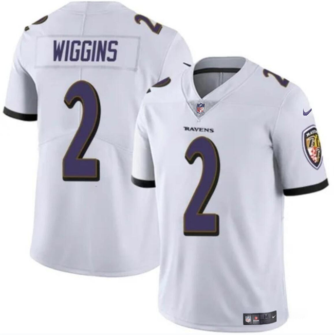 Youth Baltimore Ravens #2 Nate Wiggins White 2024 Draft Vapor Limited Football Jersey
